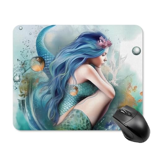 Meerjungfrau-Mauspad, quadratisch, Gaming-Mauspad, ultradünn, glatte Oberfläche und rutschfeste Gummiunterseite, wasserdicht, bequem, Mauspad für Computer, Laptop, 20 x 25 cm Meerjungfrau-Mauspad, quadratisch, Gaming-Mauspad, ultradünn, glatte Oberfläche und rutschfeste Gummiunterseite, wasserdicht, bequem, Mauspad für Computer, Laptop, 20 x 25 cm von POTSCBVW