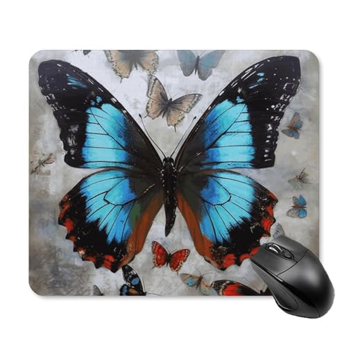 Schmetterlingsmauspad, quadratisch, Gaming-Mauspad, ultradünn, glatte Oberfläche und rutschfeste Gummiunterseite, wasserdicht, bequem, Mauspad für Computer, Laptop, 25 x 30 cm Schmetterlingsmauspad, quadratisch, Gaming-Mauspad, ultradünn, glatte Oberfläche und rutschfeste Gummiunterseite, wasserdicht, bequem, Mauspad für Computer, Laptop, 25 x 30 cm von POTSCBVW