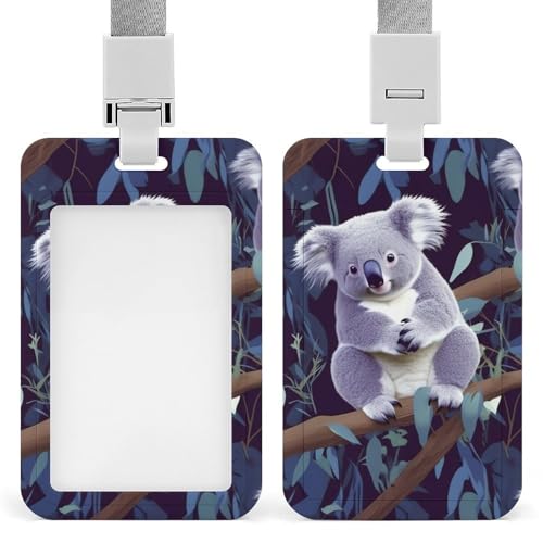 Schöner Koala-Ausweishalter mit Umhängeband, vertikaler Kunststoff-Kartenschutz, langlebiger Ausweishalter für Lehrer, Krankenschwester, Beamte, Sicherheitspersonal Schöner Koala-Ausweishalter mit Umhängeband, vertikaler Kunststoff-Kartenschutz, langlebiger Ausweishalter für Lehrer, Krankenschwester, Beamte, Sicherheitspersonal von POTSCBVW