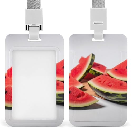Slices of Wassermelonen-Ausweishalter mit Umhängeband, vertikaler Kunststoff-Kartenschutz, langlebiger Ausweishalter für Lehrer, Krankenschwester, Beamte, Sicherheitspersonal Slices of Wassermelonen-Ausweishalter mit Umhängeband, vertikaler Kunststoff-Kartenschutz, langlebiger Ausweishalter für Lehrer, Krankenschwester, Beamte, Sicherheitspersonal von POTSCBVW