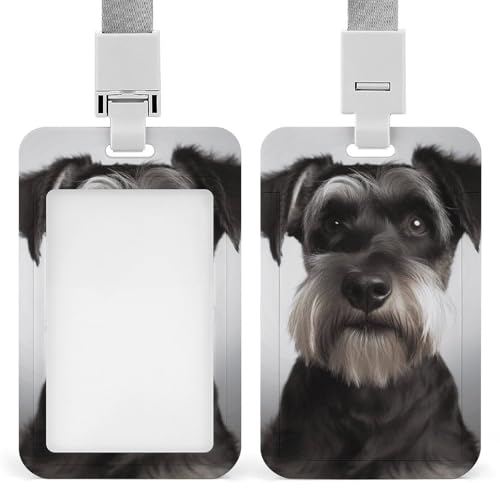 Süßer Schnauzer-Ausweishalter mit Umhängeband, vertikaler Kunststoff-Kartenschutz, langlebiger Ausweishalter für Lehrer, Krankenschwester, Beamte, Sicherheitspersonal Süßer Schnauzer-Ausweishalter mit Umhängeband, vertikaler Kunststoff-Kartenschutz, langlebiger Ausweishalter für Lehrer, Krankenschwester, Beamte, Sicherheitspersonal von POTSCBVW