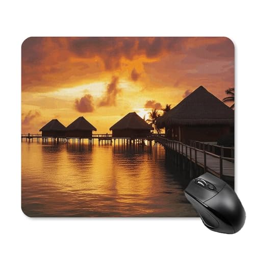 Tahiti Resort Sunset Peel Mauspad, quadratisch, Gaming-Mauspad, ultradünn, glatte Oberfläche und rutschfeste Gummiunterseite, wasserdicht, bequem, Mauspad für Computer, Laptop, 25 x 30 cm Tahiti Resort Sunset Peel Mauspad, quadratisch, Gaming-Mauspad, ultradünn, glatte Oberfläche und rutschfeste Gummiunterseite, wasserdicht, bequem, Mauspad für Computer, Laptop, 25 x 30 cm von POTSCBVW