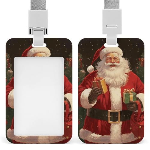 Weihnachtsmann-Ausweishalter mit Umhängeband, vertikaler Kunststoff-Kartenschutz, langlebiger Ausweishalter für Lehrer, Krankenschwester, Beamte, Sicherheitspersonal Weihnachtsmann-Ausweishalter mit Umhängeband, vertikaler Kunststoff-Kartenschutz, langlebiger Ausweishalter für Lehrer, Krankenschwester, Beamte, Sicherheitspersonal von POTSCBVW