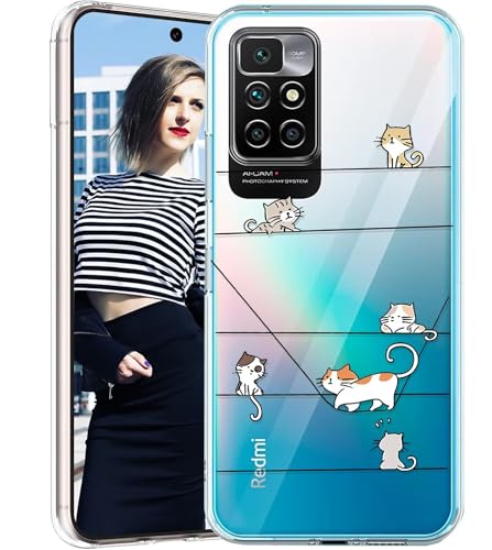 POUHYE Crystal Clear Handyhülle für Xiaomi Redmi 10 4G/Redmi 10 2022 Hülle, Dünne Weiche Transparent Schutzhülle Flexible TPU Stoßfeste Case [Anti-Gelb] [100% Durchsichtig] Kat von POUHYE