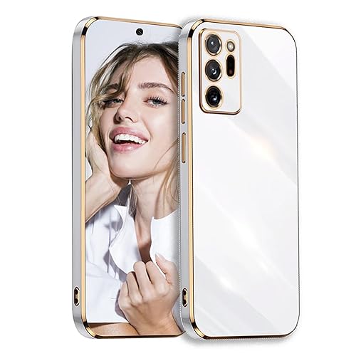 POUHYE Handyhülle für Samsung Galaxy Note 20 Ultra Hülle Original, Mädchen Galvanisierte Kameraschutz Weich TPU Silikon Schutzhülle Ultra Dünn Case Stoßfeste Hülle Samsung Note 20 Ultra Weiß von POUHYE