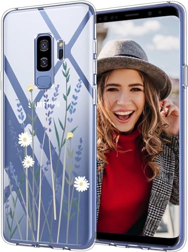 POUHYE Hülle für Samsung Galaxy S9 Plus / S9+ Handyhülle, Klare Flexible Silikon Stoßfest Cover, 1,5 mm Dicke Stoßdämpfung Samsung Galaxy S9 Plus / S9+ Schutzhülle [Nicht-Vergilbung] Lavendel von POUHYE