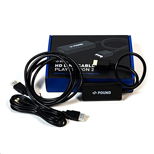 POUND HDMI-HD-Link-Kabel für Playstation 2, PS1 HDMI Kabel mit RGB Display, 720p Auflösung, Micro-USB-Kabel für Strom von POUND