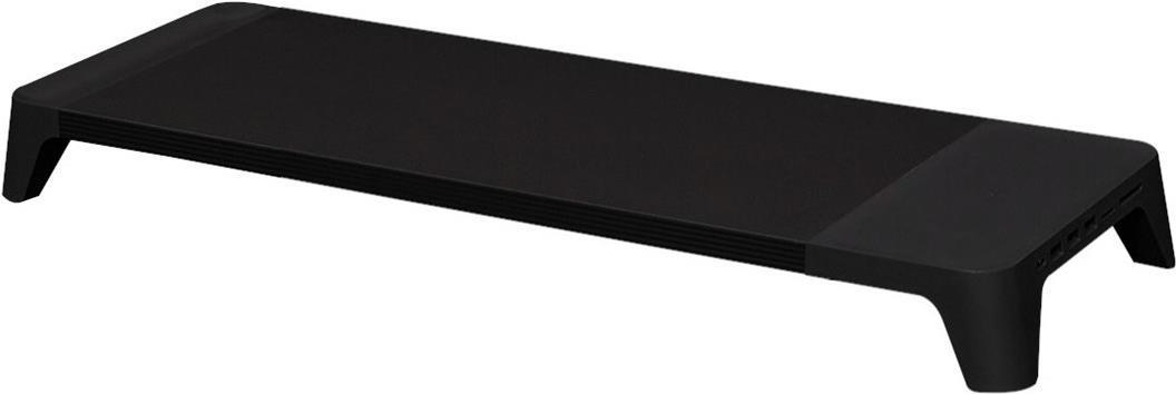 POUT EYES 8 3-in-1-Monitorständer aus Holz (Hub mit schneller kabelloser Ladestation - schwarz) - Laptop-Schrank - Schwarz - Universal - The wireless charging function is compatible with all devices that use Qi charging - including: ... - ABS - MDF-Platten - Thermoplastisches Elastomer (TPE) - Monochromatisch (POUT-02401-B) von POUT