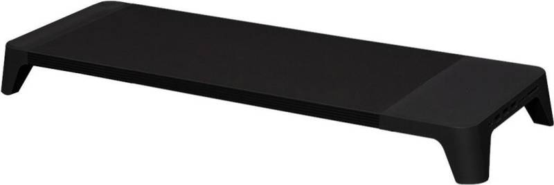 POUT EYES 8 3-in-1-Monitorständer aus Holz (Hub mit schneller kabelloser Ladestation - schwarz) - Laptop-Schrank - Schwarz - Universal - The wireless charging function is compatible with all devices that use Qi charging - including: ... - ABS - MDF-Platten - Thermoplastisches Elastomer (TPE) - Monochromatisch (POUT-02401-B) von POUT