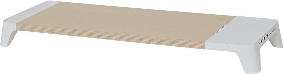 POUT EYES 8 3-in-1-Monitorständer aus Holz (Hub mit schneller kabelloser Ladestation - weiß) - Laptop-Schrank - Weiß - Universal - The wireless charging function is compatible with all devices that use Qi charging - including: ... - ABS - MDF-Platten - Thermoplastisches Elastomer (TPE) - Monochromatisch (POUT-02401-W) von POUT
