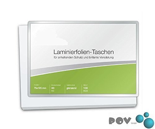 POV® Laminierfolien 52 x 148 mm, 2 x 125 mic , glänzend, für Thekenpreisschilder, Verpackungseinheit: 100 Stück von POV®