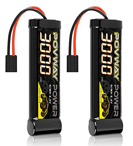 POVWAY 8,4 V 3000 mAh RC NiMH-Akku mit TR-Stecker für RC Auto, LOSI associated HPI Kyosho Tamiya Hobby – 2 Stück POVWAY 8,4 V 3000 mAh RC NiMH-Akku mit TR-Stecker für RC Auto, LOSI associated HPI Kyosho Tamiya Hobby – 2 Stück von POVWAY
