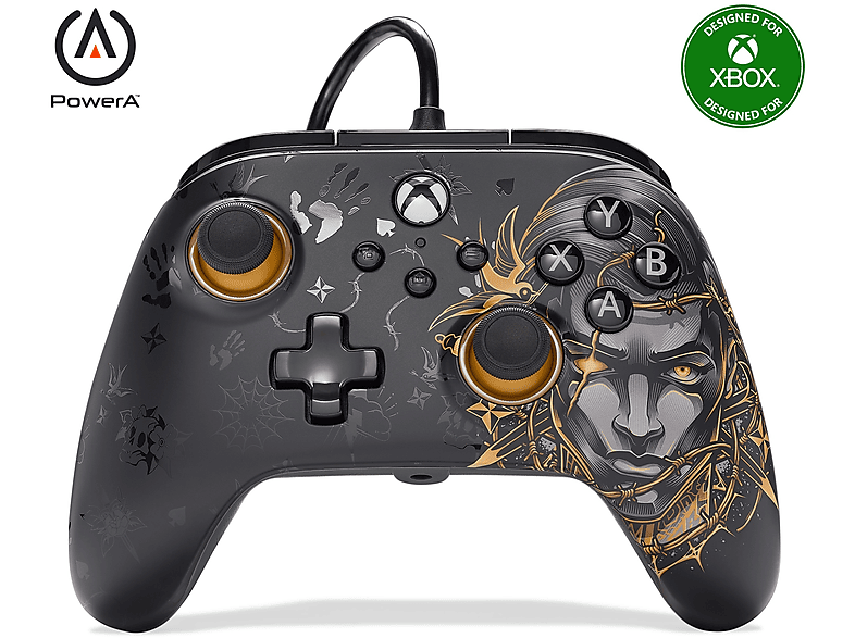 POWERA für Xbox Series X S - FORTNITE Midas Kabelgebundener Advantage Controller Schwarz/Gold PC, One, S, X von POWERA