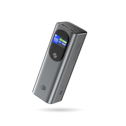 Powerbank PD3.1 140W 27000mAh USB C Externer Akku Tragbares Ladegerät mit Digitalem Display Schnellladung für Laptop MacBook Dell Handy Samsung Google LG Tablet usw. – Schwarz Powerbank PD3.1 140W 27000mAh USB C Externer Akku Tragbares Ladegerät mit Digitalem Display Schnellladung für Laptop MacBook Dell Handy Samsung Google LG Tablet usw. – Schwarz von POWERADD PRO