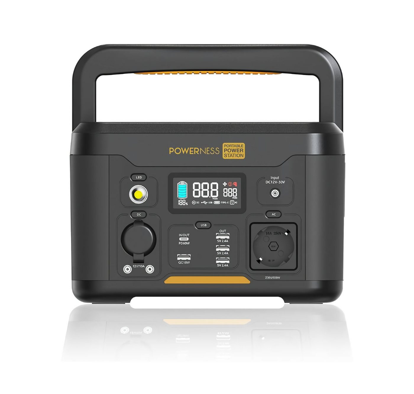 POWERNESS 515Wh 500W Powerstation Tragbarer Solargenerator Camping Notfallstrom Solar Powerbank POWERNESS 515Wh 500W Powerstation Tragbarer Solargenerator Camping Notfallstrom Solar Powerbank von POWERNESS