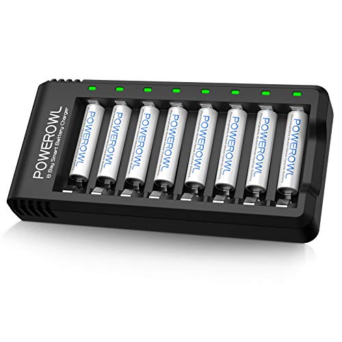 POWEROWL AAA Akku 1000mah 8 Stück mit Akku Ladegerät, AAA Akkuladegerät 8 Steckplatz Anschluss Universal Batterieladegerät für NI-MH NI-CD AA AAA Wiederaufladbare Batterien POWEROWL AAA Akku 1000mah 8 Stück mit Akku Ladegerät, AAA Akkuladegerät 8 Steckplatz Anschluss Universal Batterieladegerät für NI-MH NI-CD AA AAA Wiederaufladbare Batterien von POWEROWL