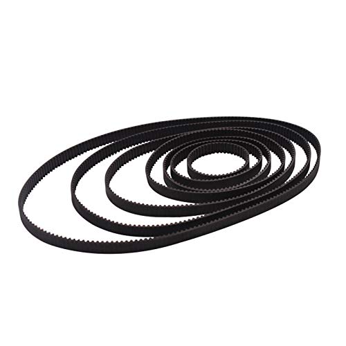 GT2 Zahnriemen, Powertool Gummi-Synchronriemen – 6 mm Breite für 3D-Drucker Riemen CNC-Maschine (2 Stück), 300mm 2GT-6mm, Schwarz , 631 von POWERTOOL