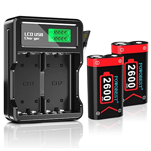 POWOBEST Controller wiederaufladbarer Akku(2 * 6240mWh) kompatibel mit alle Xbox One und Xbox Serie X|S Controller,Core Wireless Controller mit 2 wiederaufladbarer Batterie und LCD Ladegerät POWOBEST Controller wiederaufladbarer Akku(2 * 6240mWh) kompatibel mit alle Xbox One und Xbox Serie X|S Controller,Core Wireless Controller mit 2 wiederaufladbarer Batterie und LCD Ladegerät von POWOBEST