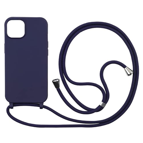 PP Shopping Schutzhülle kompatibel mit iPhone 13 Mini (5,4 Zoll), Halskette für Handy-Ketten, Silikonkordel mit Kordel Case TPU Bumper für iPhone 13 Mini (5.4), Blau von PP Shopping