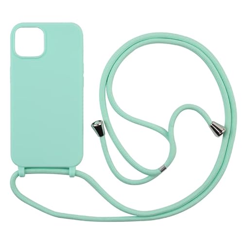 PP Shopping Schutzhülle kompatibel mit iPhone 13 Pro (6,1), Halskette für Handy-Ketten, Silikonschnur mit Kordel Case TPU Bumper für iPhone 13 Pro (6.1) – Türkis von PP Shopping