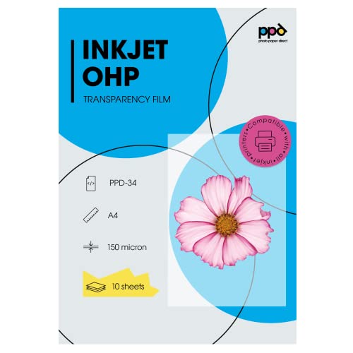 PPD 10 x A4 Inkjet Premium Overheadfolie für vollfarbige Ausdrucke in höchster Qualität PPD-34-10 von PPD