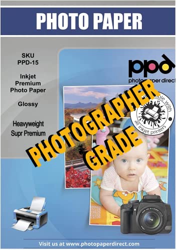 PPD 100xA4 Inkjet Fotopapier 280g Glänzend Premium Plus Wasserfest, Sofort Trocken PPD-15-100 von PPD