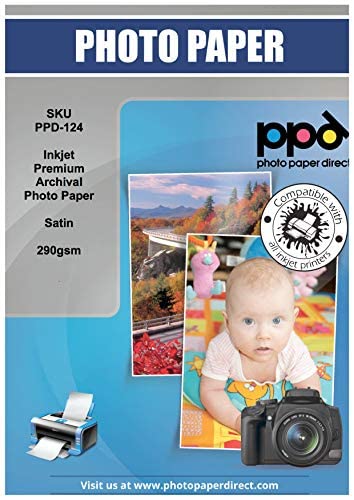 PPD 50xA4 Inkjet Fine Art Fotopapier Satin 290g Archivierbar, Mikroporös Profi-Qualität PPD-124-50 von PPD