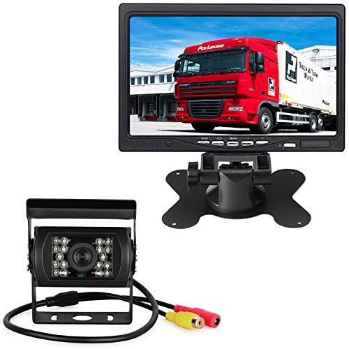 Pumpkin 1:Rückfahrkamera mit Monitor,18LEDs Wasserdichtes Nachtsicht Rückfahrkamera mit 10M Kabel +12V-24V 7 "TFT LCD HD Kamera Monitor(Ohne Parklinie) für Bus/LKW/Anhänger/Wohnmobil von PPKIN ONE