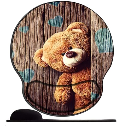 3D Mousepad mit Handauflage Ergonomisch Mauspad mit Memory Schaum, Maus Mouse Pad Handballenauflage für PC Tastatur, Laptop, Computer -Niedlicher Bär auf Holzbrett 3D Mousepad mit Handauflage Ergonomisch Mauspad mit Memory Schaum, Maus Mouse Pad Handballenauflage für PC Tastatur, Laptop, Computer -Niedlicher Bär auf Holzbrett von PPTRTYQT