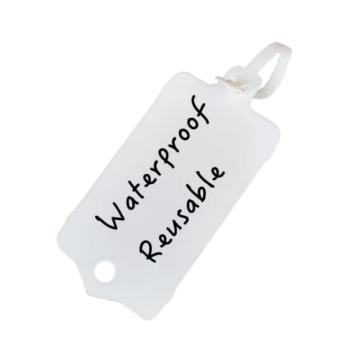 100 Stück wiederverwendbare Blanko-Plastikanhänger, Bänder, Schlüsselanhänger, 3,7 x 6,3 cm, gezacktes Spannsiegelband mit großem Etikett, Kunststoff-Krawattenmarkier-Etikett, wasserdicht, zum 100 Stück wiederverwendbare Blanko-Plastikanhänger, Bänder, Schlüsselanhänger, 3,7 x 6,3 cm, gezacktes Spannsiegelband mit großem Etikett, Kunststoff-Krawattenmarkier-Etikett, wasserdicht, zum von PPYQQ