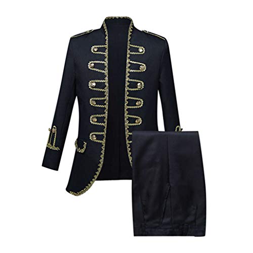 PPangUDing Anzüge Militärkleid im Europäischen Stil Kostüm Herren Retro Gothic Steampunk Jacquard Baroque Uniform Leistung Prinz Cosplay Kostüm Militäruniformen Leistungen Anzug Zweiteiliger PPangUDing Anzüge Militärkleid im Europäischen Stil Kostüm Herren Retro Gothic Steampunk Jacquard Baroque Uniform Leistung Prinz Cosplay Kostüm Militäruniformen Leistungen Anzug Zweiteiliger von PPangUDing