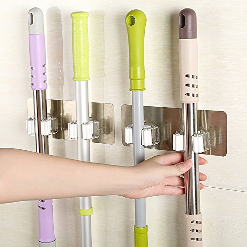 PPangUDing Mop Kleiderbügel Mop Rack Badezimmer Wandmontage Mop Organizer Halter Pinsel Besen Kleiderbügel Lagerregal Küche Werkzeug Badezimmerprodukte Dekoartikel Wohnaccessoires Accessoires (A) von PPangUDing