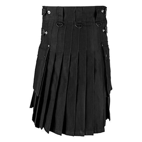 PPangUDing Tütü Rock Minirock Herren Damen Vintage Gothic Steampunk Viktorianischen Prinzessin Renaissance Mittelalter Kleidung Partykleid Halloween Cosplay Kostüm (XL, Schwarz) von PPangUDing