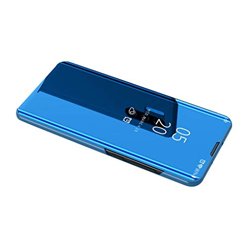 Schutzhülle Kompatibel mit HUAWEI P30/P30 PRO Handyhülle Spiegel Leder Hülle Vintage Magnet Case Cover Smartphone Anti-Rutsch TPU Tasche Hardcase Cover Spiegel HD (P30, Blau) von PPangUDing