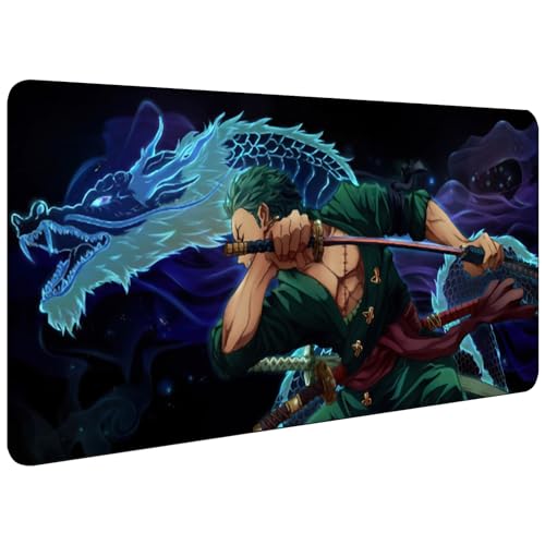 One Piece Mousepad,Anime Mousepad,Mousepad xxl Anime,40x90cm Erweitertes Großes Gaming-Mauspad,Zoro Mousepad,One Piece Playmat,PQKL-party mit Rutschfester Gummiunterlage,für Arbeit und Gaming von PQKL-party