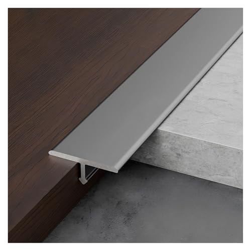 Metall Bodenübergangsstreifen 3 Stück T-Profil Übergangsprofil, T Form Bodenfugenleiste Für Türschwellen/Vinyl Böden/Fliesen, Nahtverbindungsleiste Aus Aluminium(Gray,W0.6*L270cm/3 * 90cm) von PQPQLI