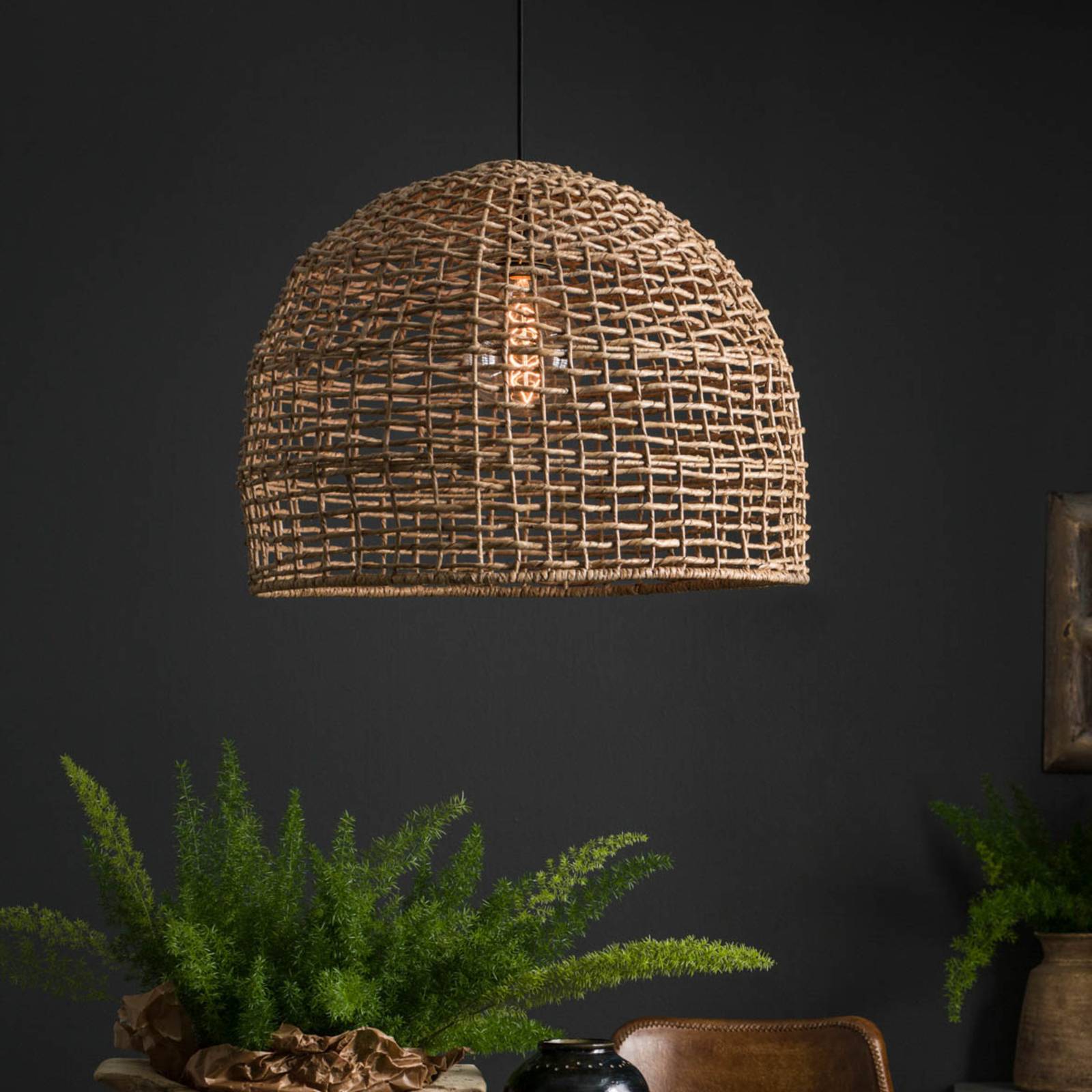 PR Home Hängeleuchte Cebu, Ø 37 cm, Lampakanay-Schirm, IP20 PR Home Hängeleuchte Cebu, Ø 37 cm, Lampakanay-Schirm, IP20 von PR Home