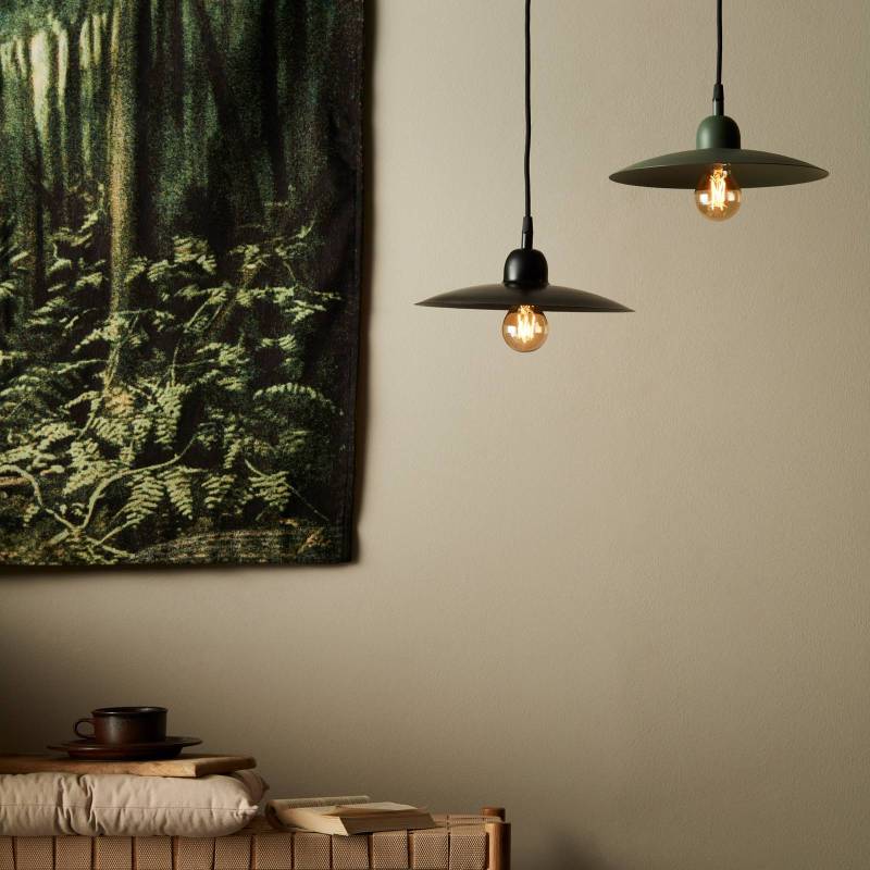PR Home Hängeleuchte Como, schwarz, Ø 28 cm, Metall, Stecker von PR Home