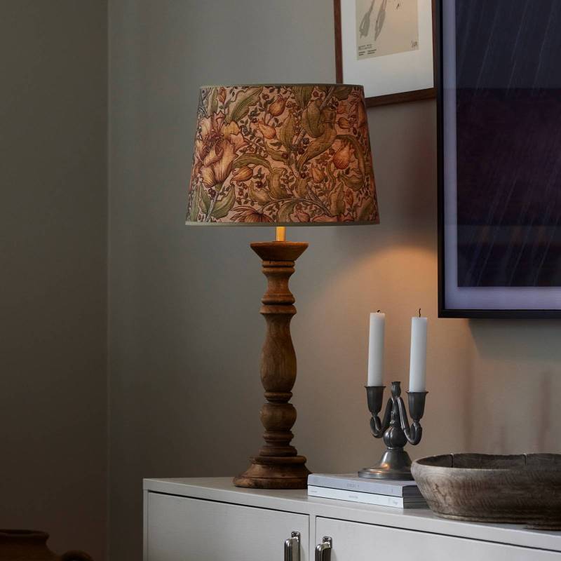PR Home Tischleuchte Lodge Holz, Textil, Blumenmotiv von PR Home