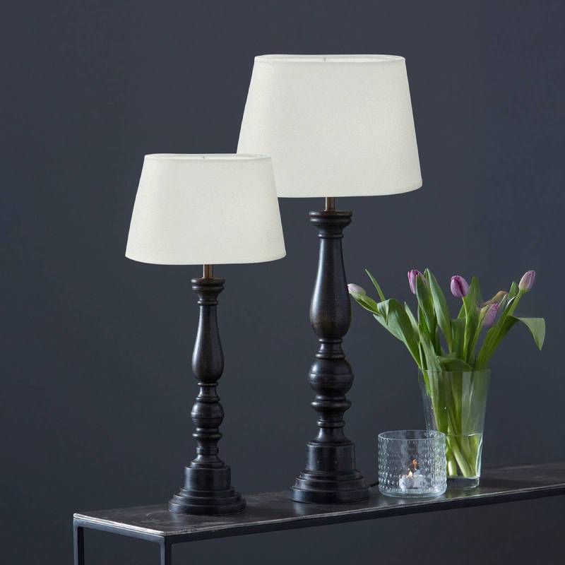 PR Home Tischlampe Doris Omera weiß/schwarz 64 cm Stoff/Holz von PR Home