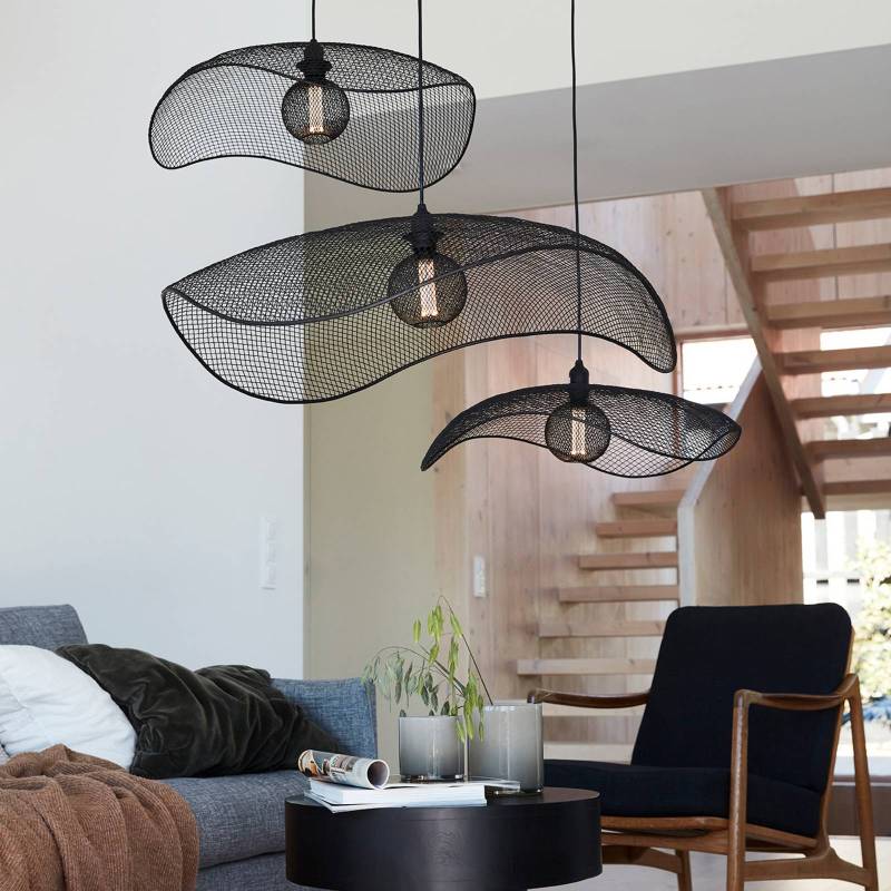 PR Home Vivi Hängeleuchte, Gitterschirm, schwarz, Ø 61 cm von PR Home