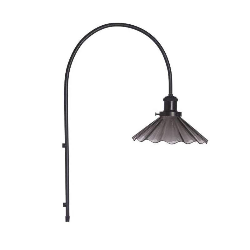 PR Home Wandleuchte August, schwarz, Glas gewellt, Ø 25 cm von PR Home