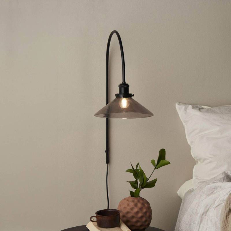 PR Home Wandleuchte August, schwarz, Glas glatt, Ø 25 cm von PR Home