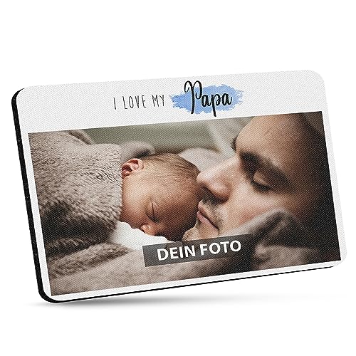 Mousepad für Papa mit Foto selbst gestalten - Bedrucktes Mauspad - I Love My Papa - 27 x 19 cm, 5mm stark | Fotogeschenk für Papa von PR Print Royal