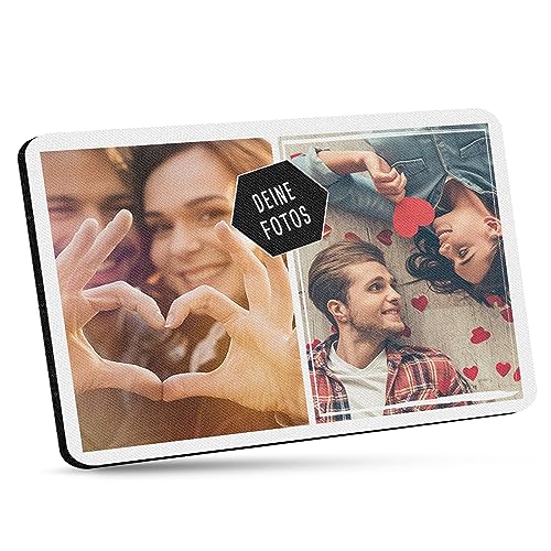 Mousepad selbst gestalten - Bedrucktes Mauspad mit Zwei Fotos Personalisieren für Freunde und Kollegen - 27 x 19 cm, 5mm stark | Personalisierbares Fotogeschenk von PR Print Royal