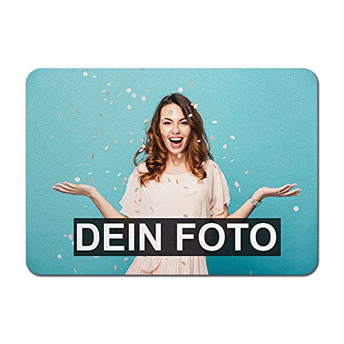 Mousepad selbst gestalten - Bedrucktes Mauspad mit eigenem Foto und Text - rutschfest, für Computer & Laptop - Kollegen, Büro, Geburtstag I Personalisierbar I Rechteck - 27cm x 19cm - Stärke 3mm von PR Print Royal