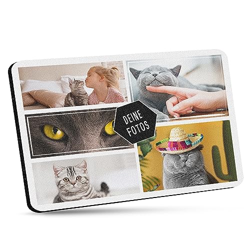 Mousepad selbst gestalten - Bedrucktes Mauspad mit fünf Fotos Personalisieren für Freunde und Kollegen - 27 x 19 cm, 5mm stark | Personalisierbares Fotogeschenk von PR Print Royal