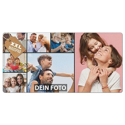 PR Print Royal Großes Mousepad mit Foto - Fotocollage mit 7 Fotos selbst gestalten - XXL Mousepad personalisiert, Geschenke für Freund und Gamer | Schreibtischunterlagen, 800 x 400 mm von PR Print Royal