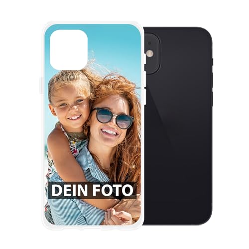 Personalisierte Handyhülle für Apple iPhone 12 Mini - Individuell selbst gestalten mit Foto und Text - Transparente Hülle aus Silikon von PR Print Royal