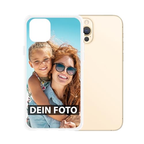Personalisierte Handyhülle für Apple iPhone 12 Pro - Individuell selbst gestalten mit Foto und Text - Transparente Hülle aus Silikon von PR Print Royal